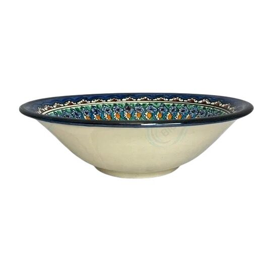 УЗБЕКСКАЯ ЧАША синяя 26 см Мехраб декоративный